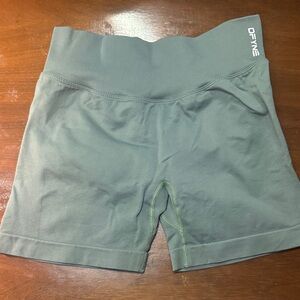 DFYNE High-Waist Dark Green Women's Bike Shorts